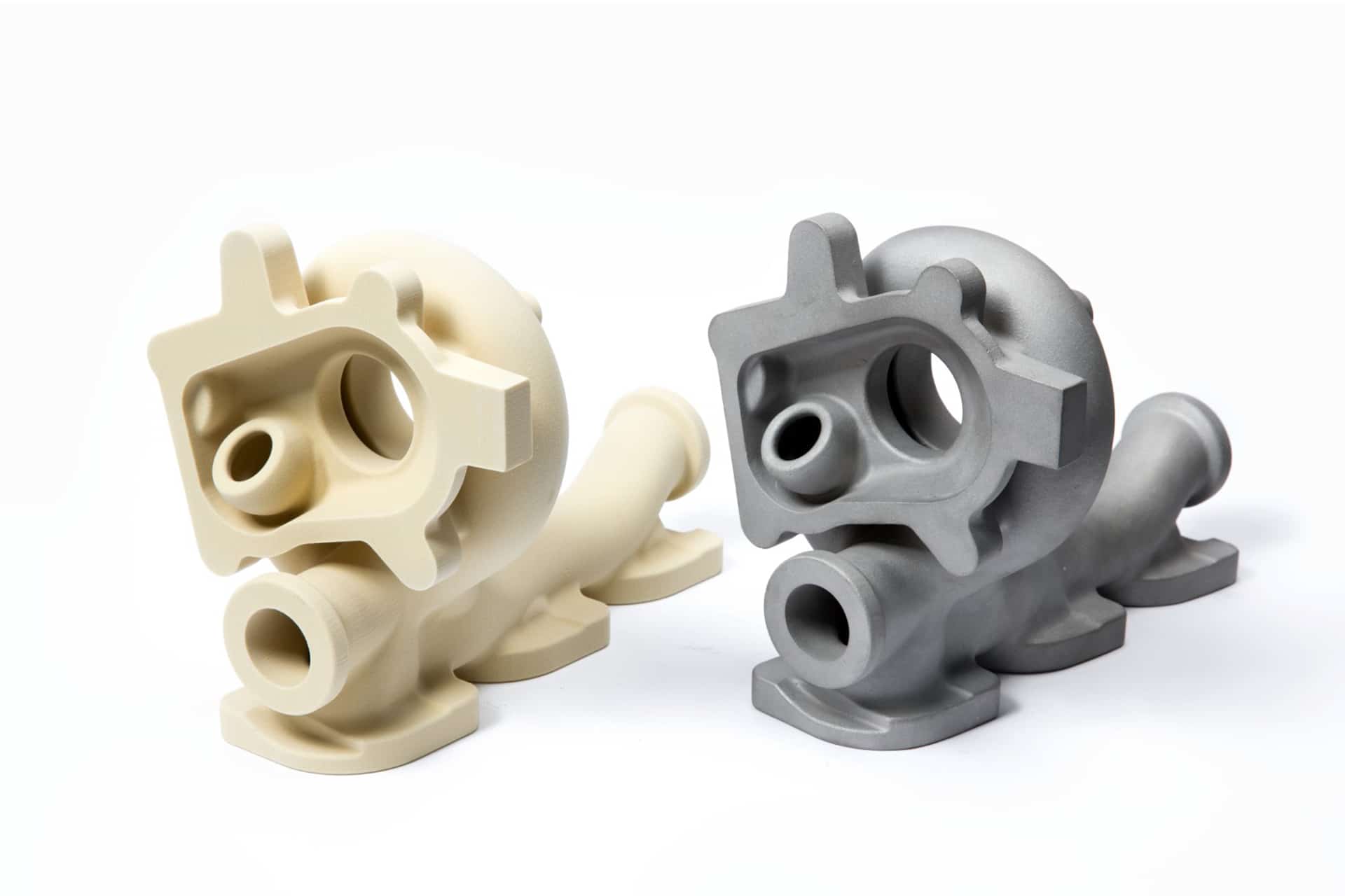 涡轮增压器的3D投资铸造模型。